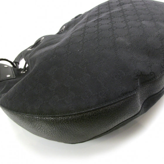 Gucci Monogram Drawstring Hobo Black 5 of 14
