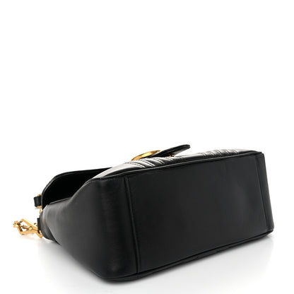 Gucci Calfskin Matelasse Small GG Marmont Top Handle Shoulder Bag Black 4 of 11