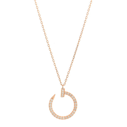 Cartier 18K Pink Gold Diamond Juste Un Clou Paved Pendant Necklace 1 of 4