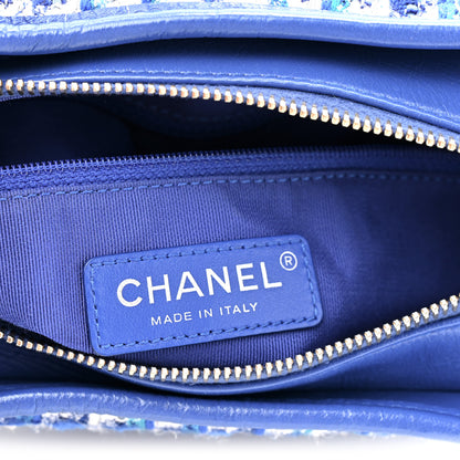 Chanel Tweed Calfskin Small Gabrielle Hobo Royal Blue 6 of 10