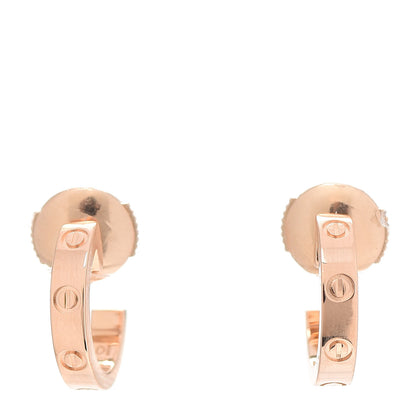 Cartier 18K Pink Gold Small LOVE Hoop Earrings 1 of 6