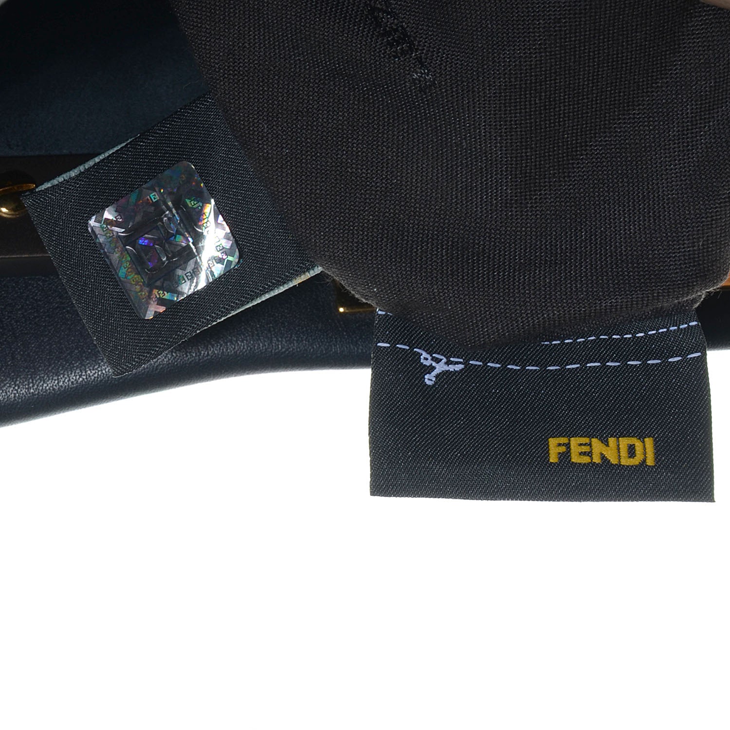 Fendi Vitello Dolce Marmol Large Peekaboo Iconic Satchel Blue Notte 9 of 11