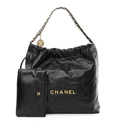 Chanel Shiny Calfskin Quilted Chanel 22 Black 1 of 12