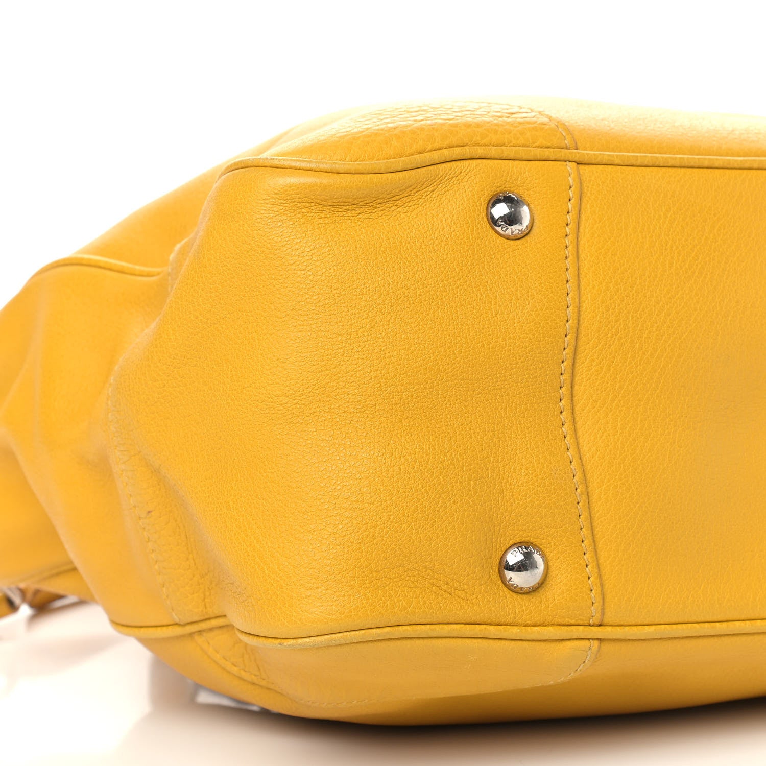 Prada Vitello Daino Braided Tote Mimosa 9 of 14
