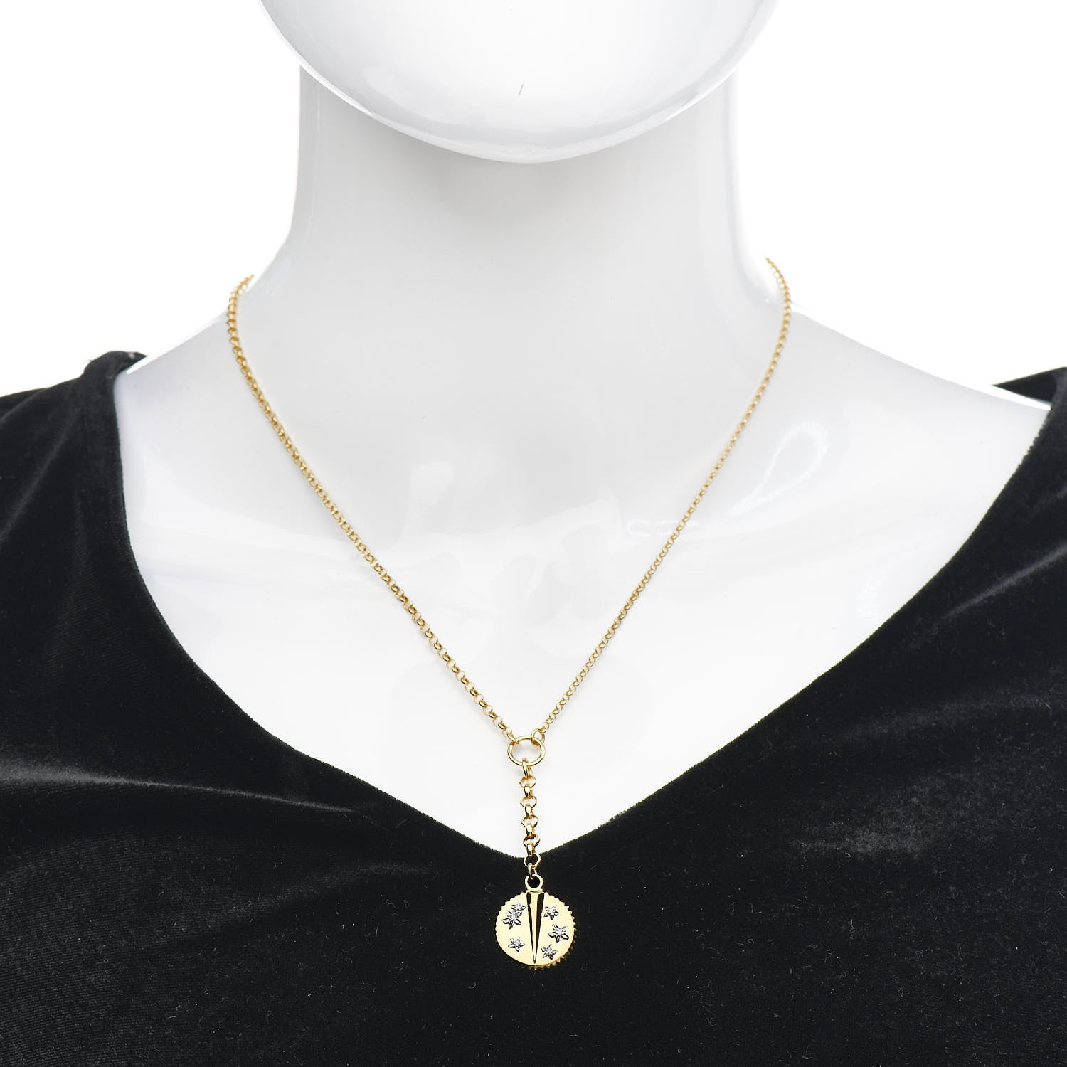 Foundrae 18K Yellow Gold Diamond Small Resilience Medallion Mixed Belcher Extension Chain Necklace 2 of 6