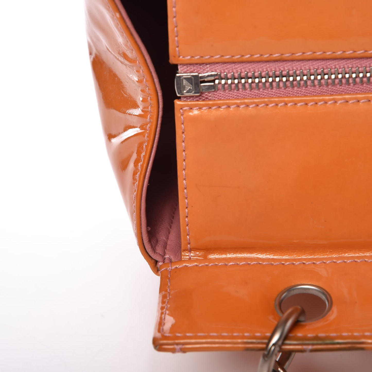 Patent Quilted Petit Timeless Tote PTT Orange