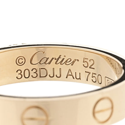 Cartier 18K Yellow Gold Diamond 4mm LOVE Wedding Band Ring 52 6 4 of 5
