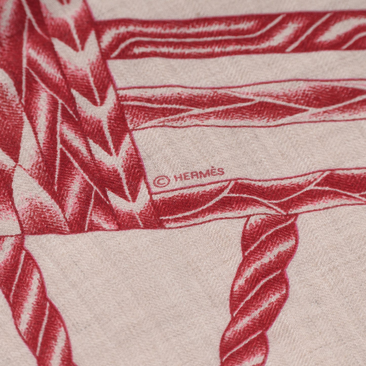 Cashmere Silk Robe Du Soir Shawl 140 Naturel Rouge H Bois de Rose