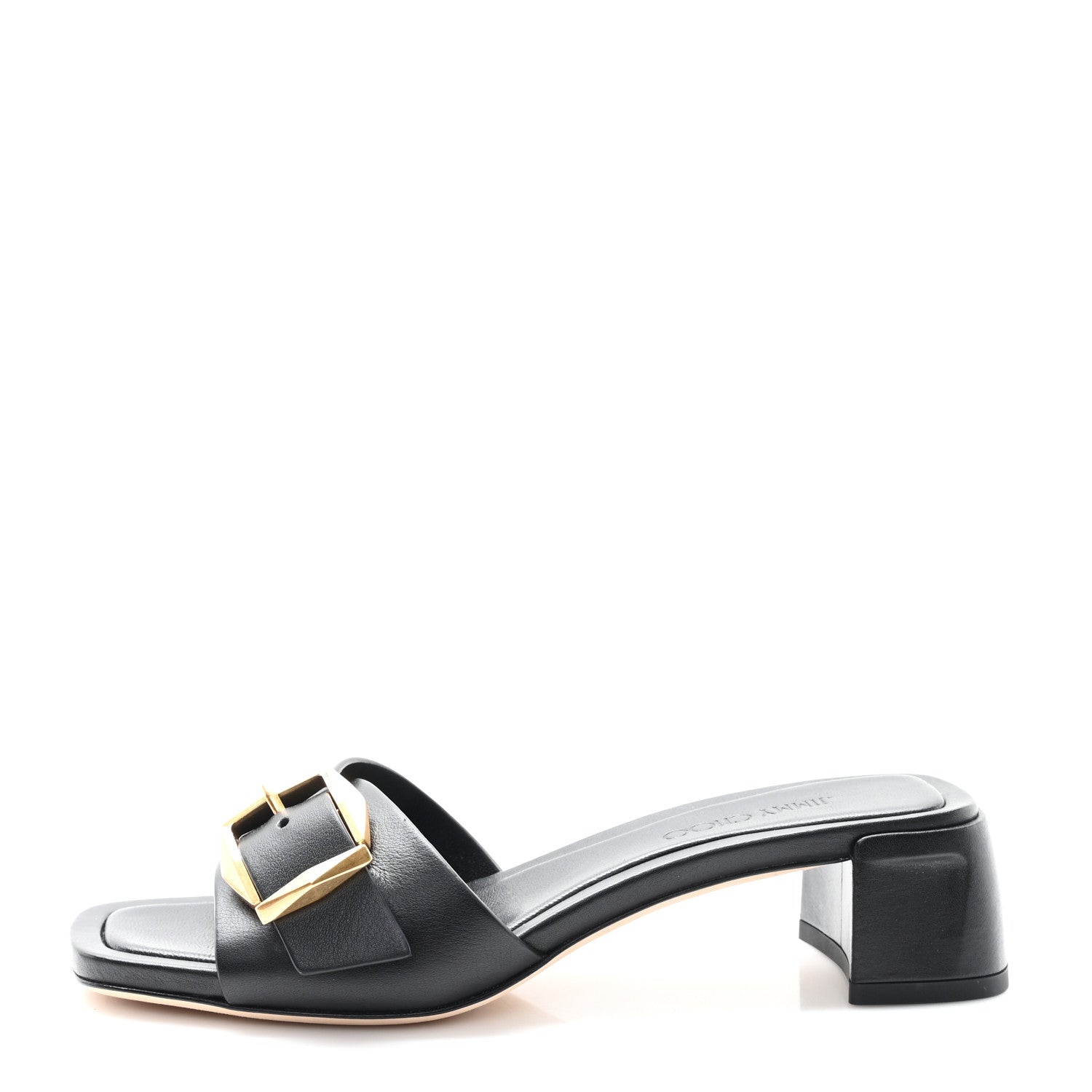 Jimmy Choo Smooth Calfskin Hawke 35.5 Mule Sandals 35.5 Black 1 of 9