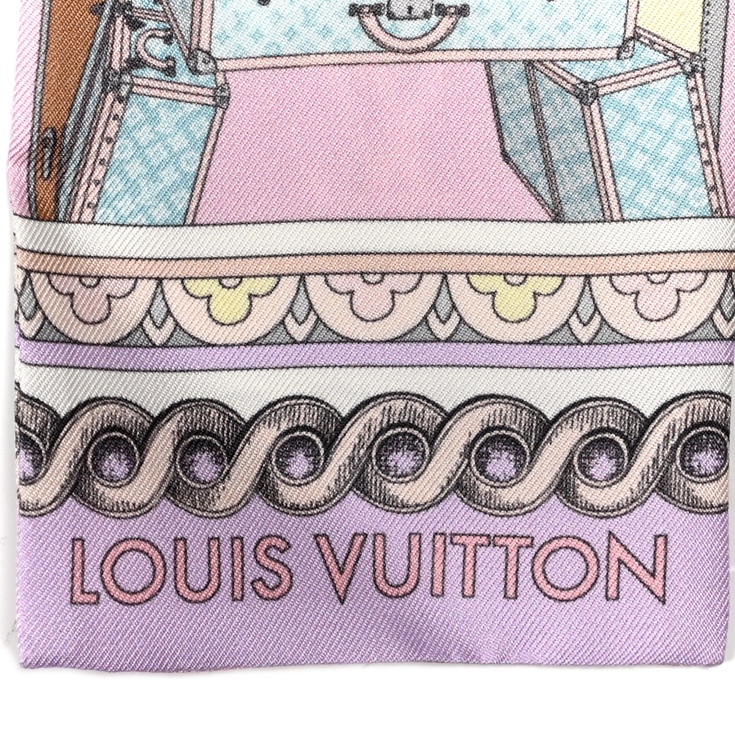 Silk Monogram Around The World Bandeau Mauve
