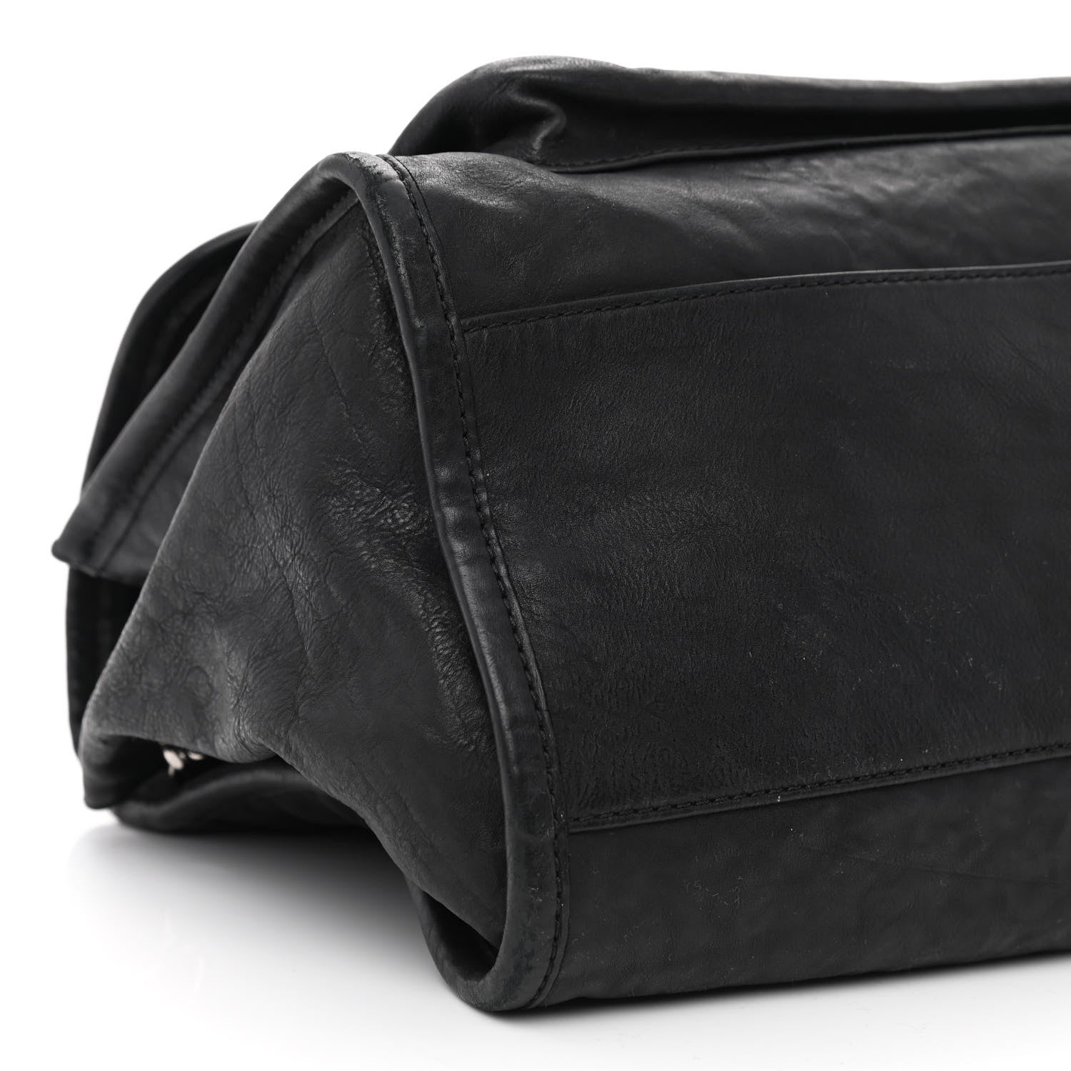 Chanel Washed Lambskin Accordion Flap Black 9 of 10