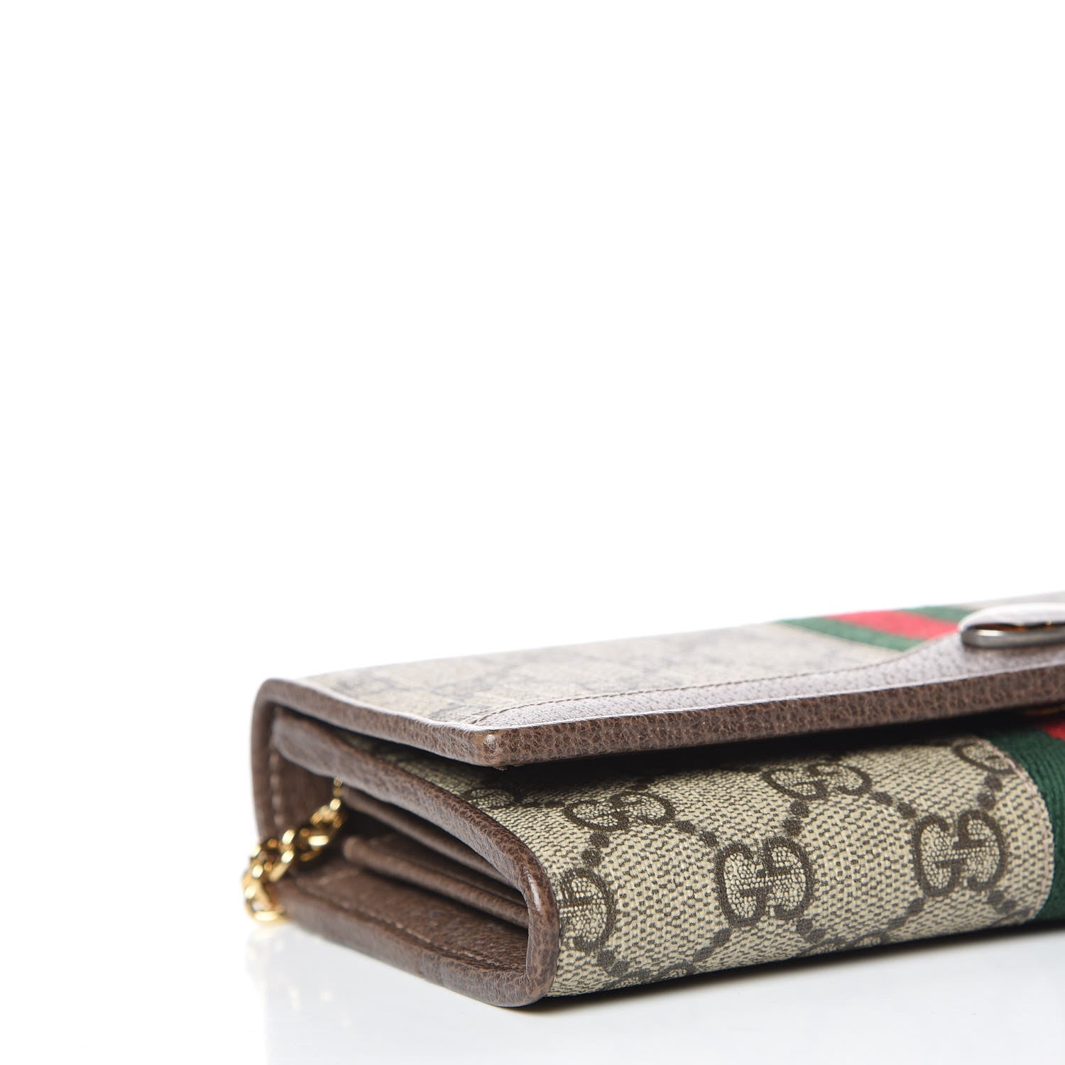 Gucci GG Supreme Monogram Web Ophidia Wallet On Chain Brown 8 of 10
