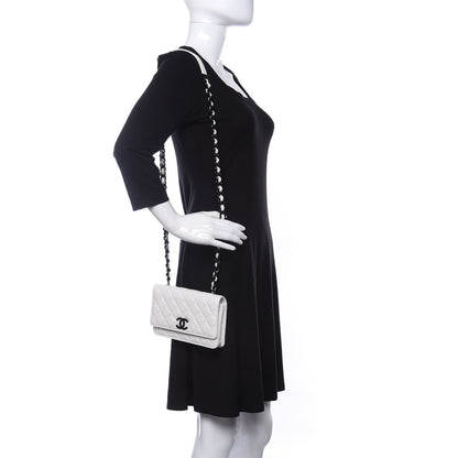 Chanel Caviar Quilted My Everything Wallet On Chain WOC White 2 of 12
