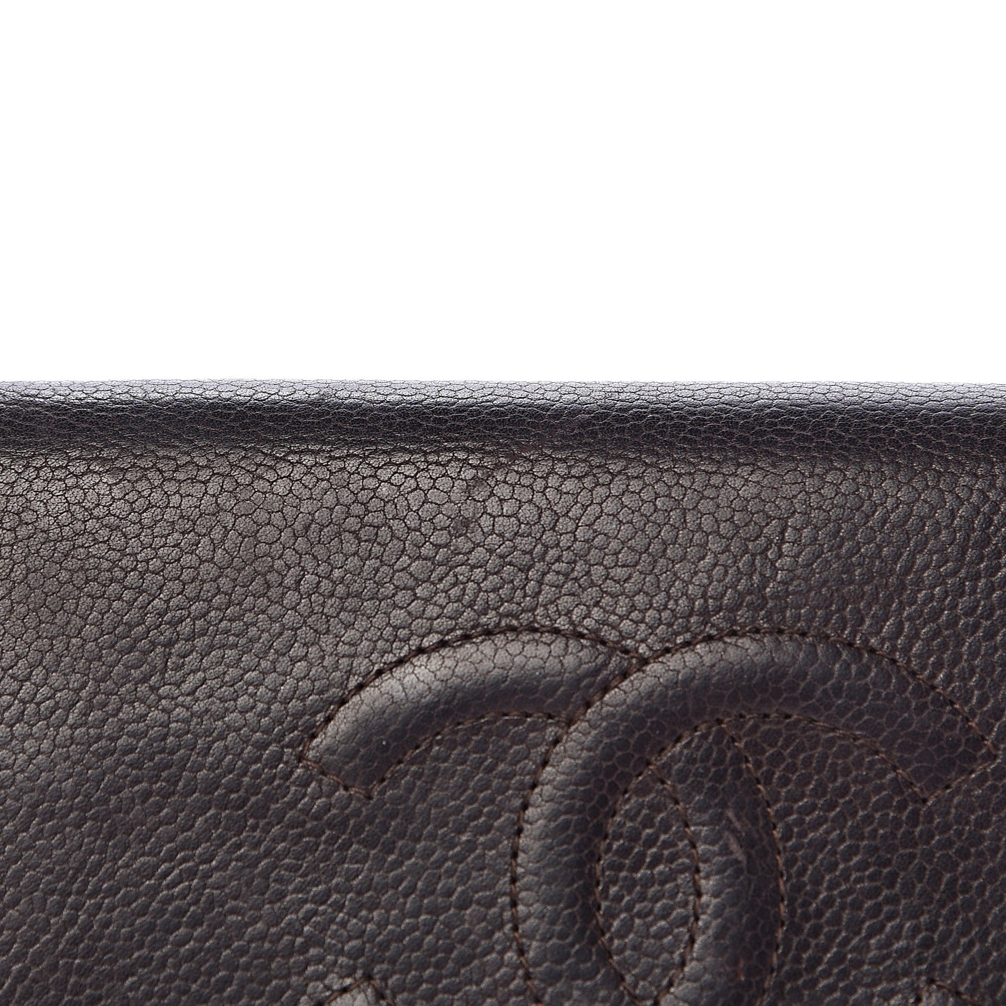 Caviar Timeless CC Yen Wallet Dark Brown