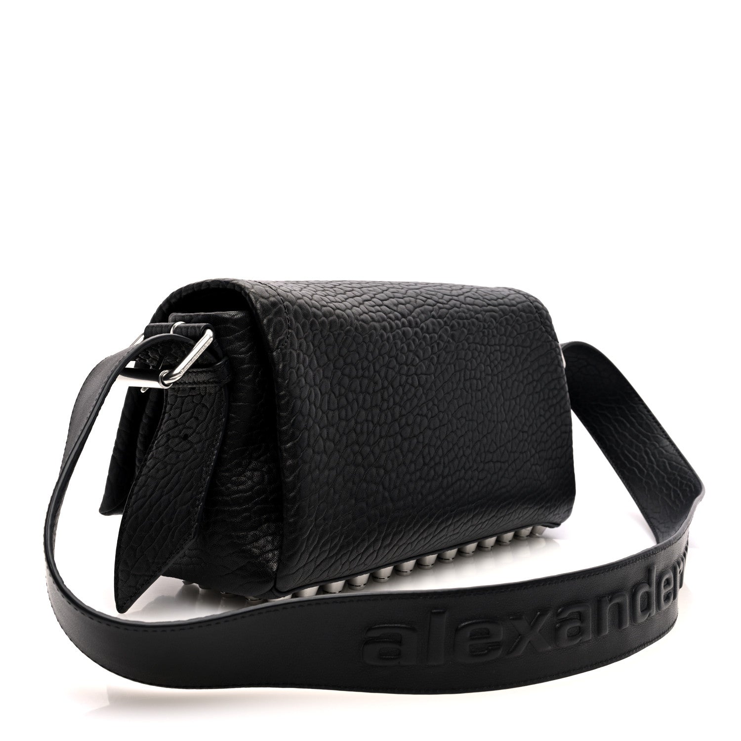 Alexander Wang Pebbled Lambskin Medium Ricco Flap Bag Black 3 of 9