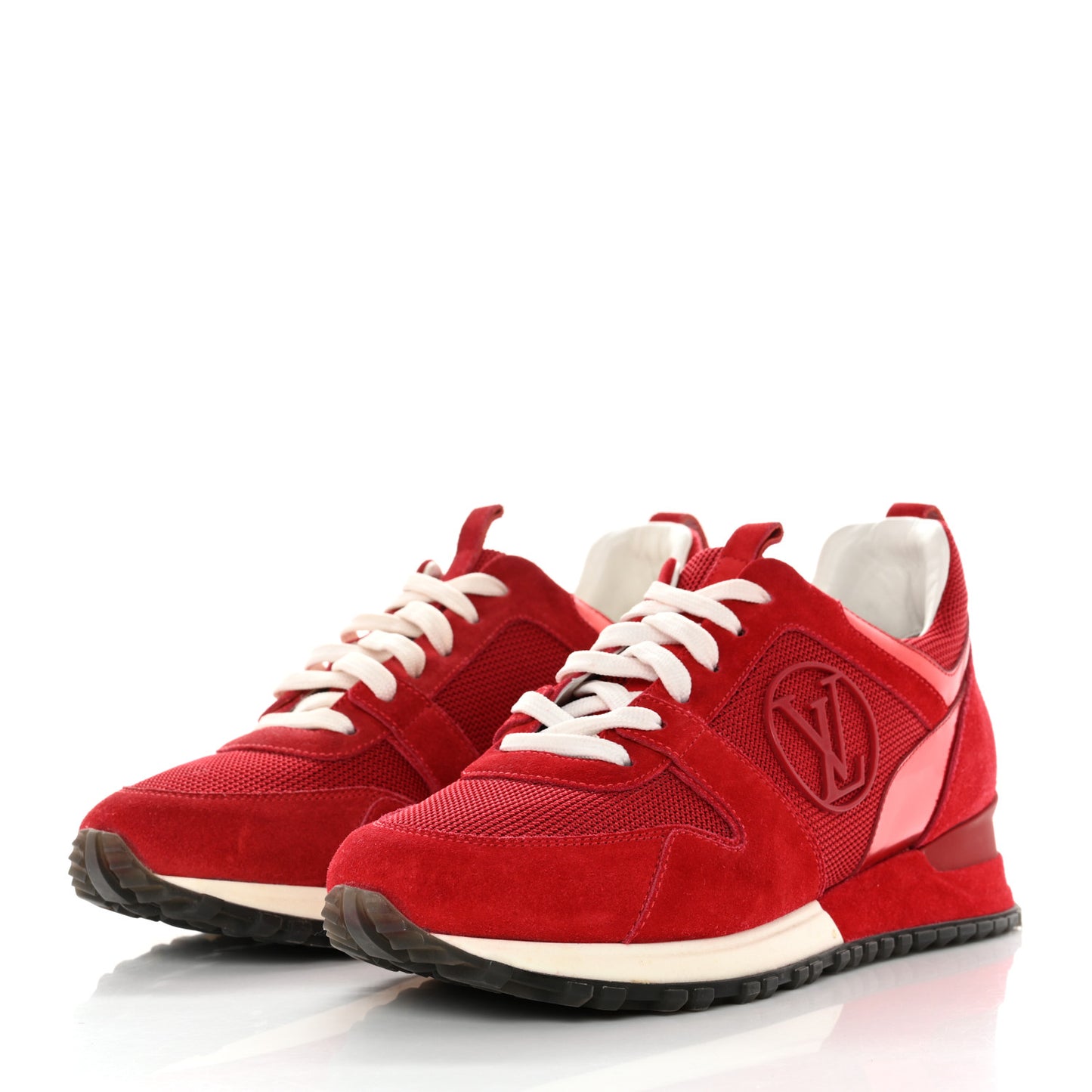 Suede Calfskin Run Away Sneakers 37.5 Rouge