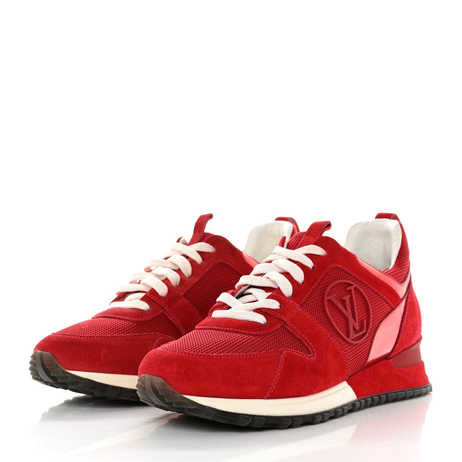 Louis Vuitton Suede Calfskin Run Away Sneakers 37.5 Rouge 3 of 9