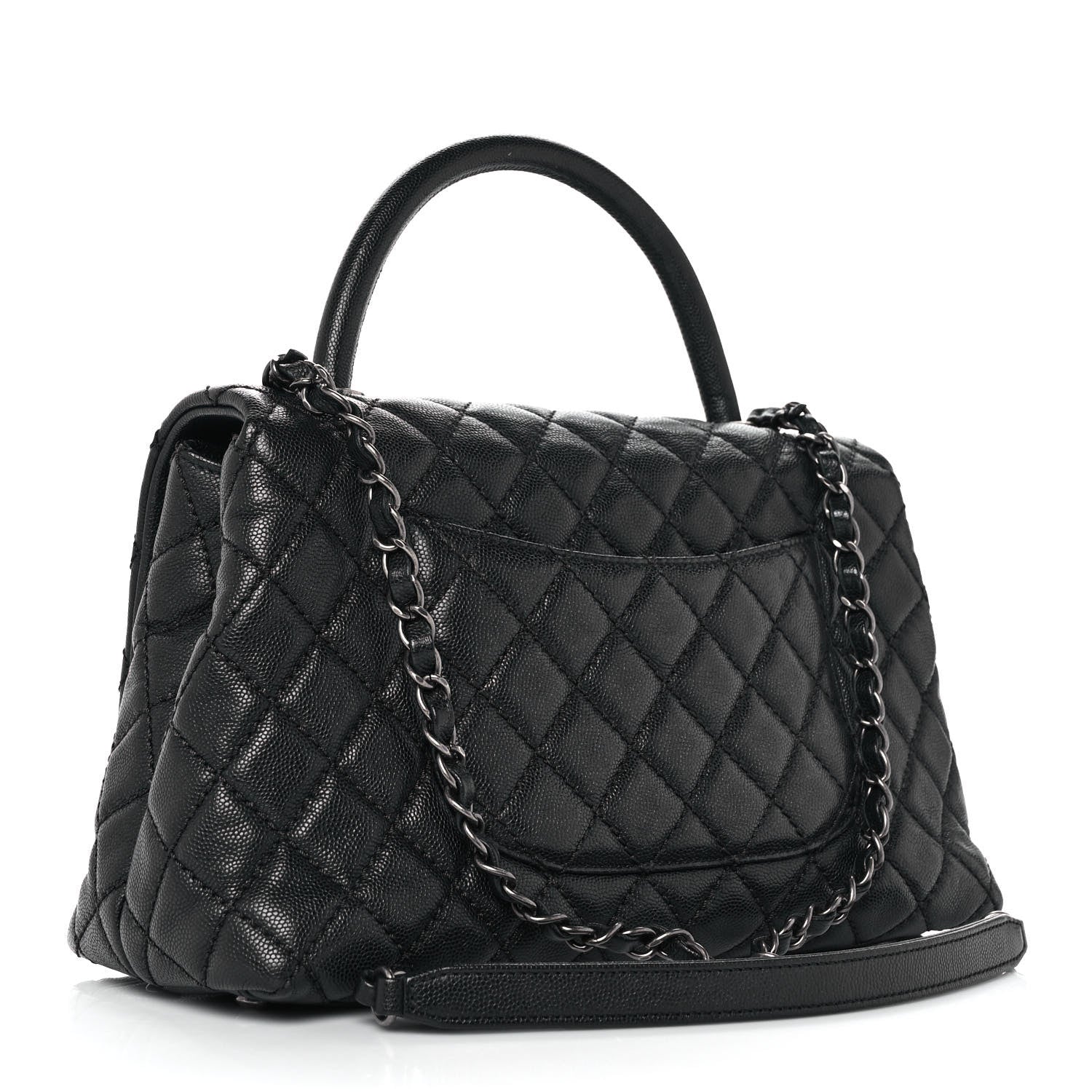 Chanel Caviar Quilted Small Coco Handle Flap Black 3 of 10