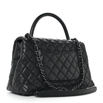 Chanel Caviar Quilted Small Coco Handle Flap Black 3 of 10
