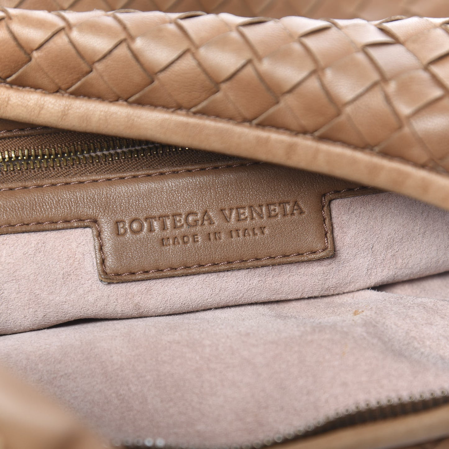 Nappa Intrecciato Medium Veneta Hobo Walnut