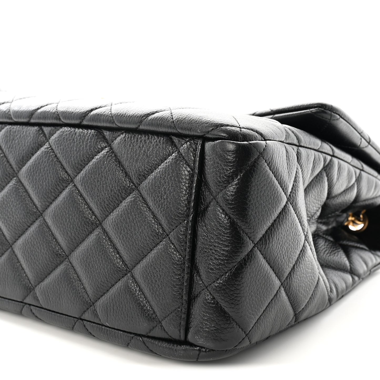 Calfskin Quilted XXL Travel Flap Bag Black