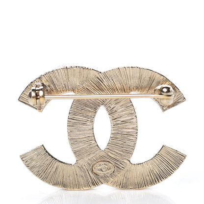 Chanel Metal Quilted CC Brooch Silver Gold 3 of 5