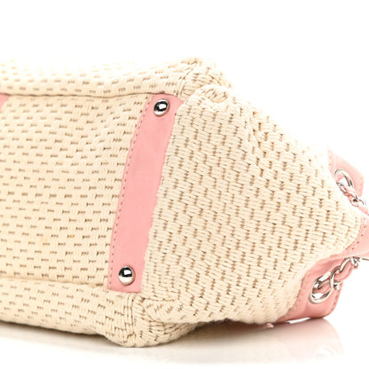Chanel Canvas Woven Lambskin Lax Accordion Hobo Pink 10 of 11