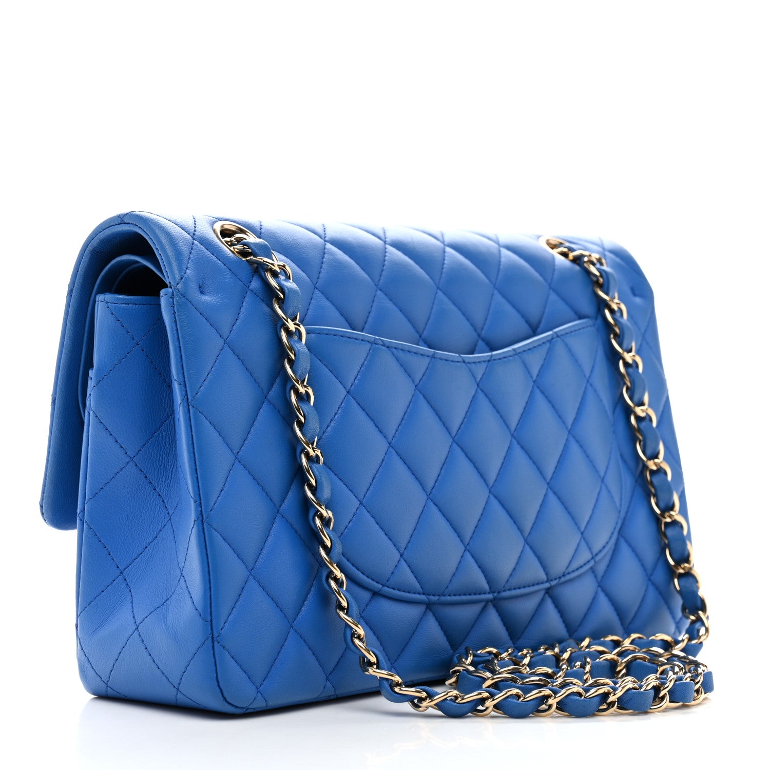Chanel Lambskin Quilted Medium Double Flap Blue 3 of 13