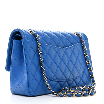 Chanel Lambskin Quilted Medium Double Flap Blue 3 of 13