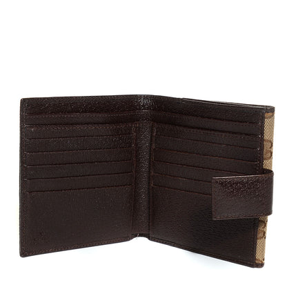 Gucci Monogram Metal Bar French Flap Wallet Beige Ebony Cocoa 5 of 7
