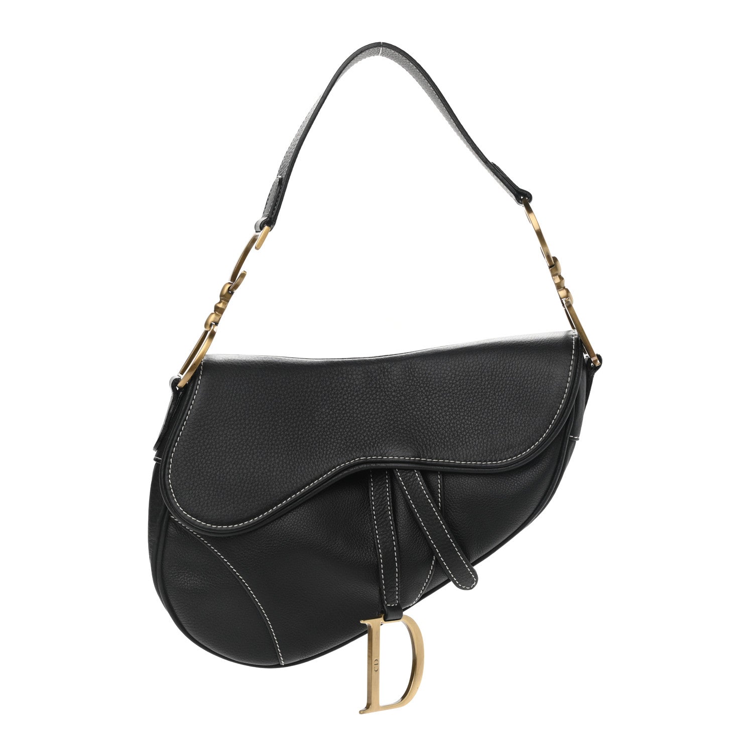 Christian Dior Calfskin Saddle Bag Black 1 of 9