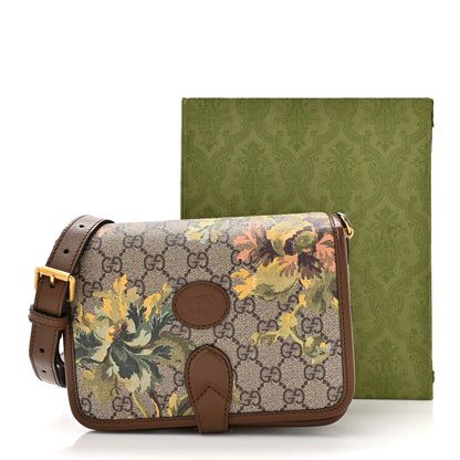 Gucci GG Supreme Monogram Azalea Calfskin Dusty Carnation Mini Retro Interlocking G Flap Shoulder Bag Beige Ebony Multicolor Brown Sugar 11 of 11