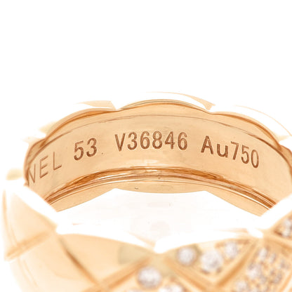 Chanel 18K Yellow Gold Diamond Small Coco Crush Ring 53 6.25 5 of 5