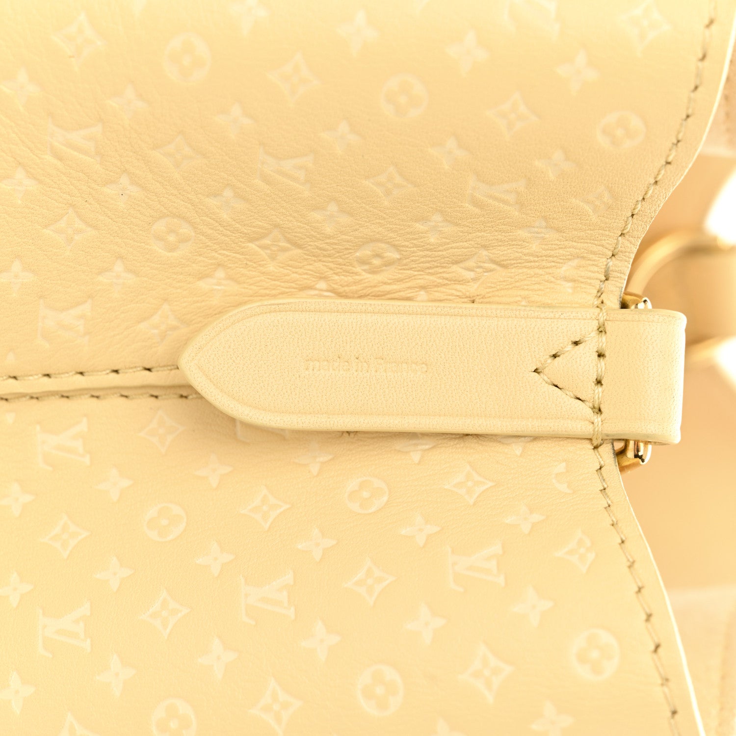 Louis Vuitton Calfskin Nanogram Embossed Neonoe BB Yellow 8 of 11