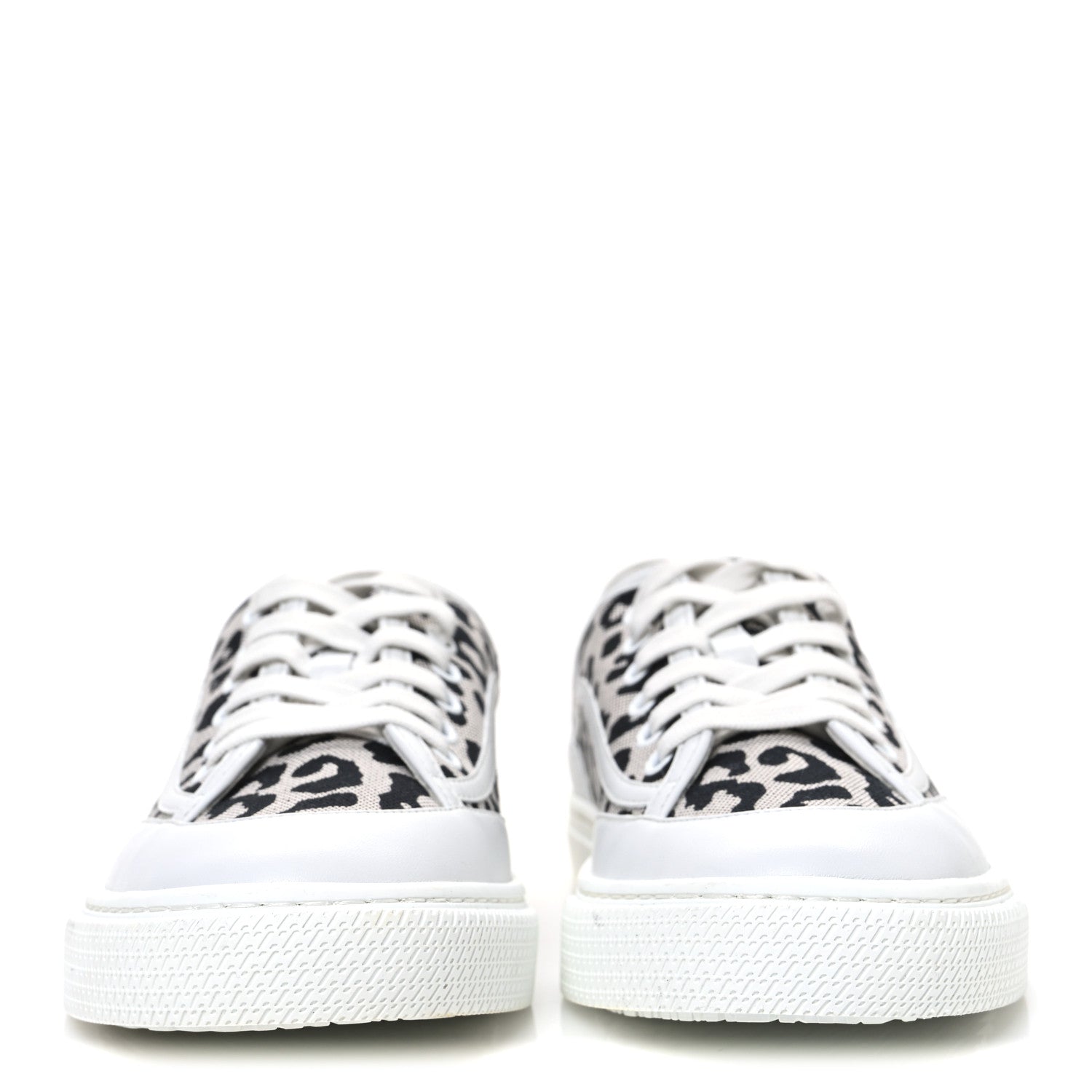 Hermes Canvas Calfskin Leopard Get Sneakers 36.5 Prunoir White 3 of 10
