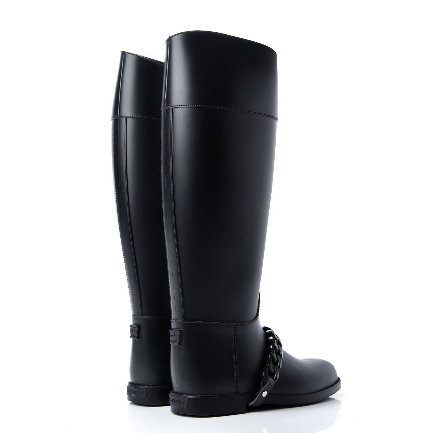Givenchy PVC Chain Strap Rain Boots 37 Black 4 of 8
