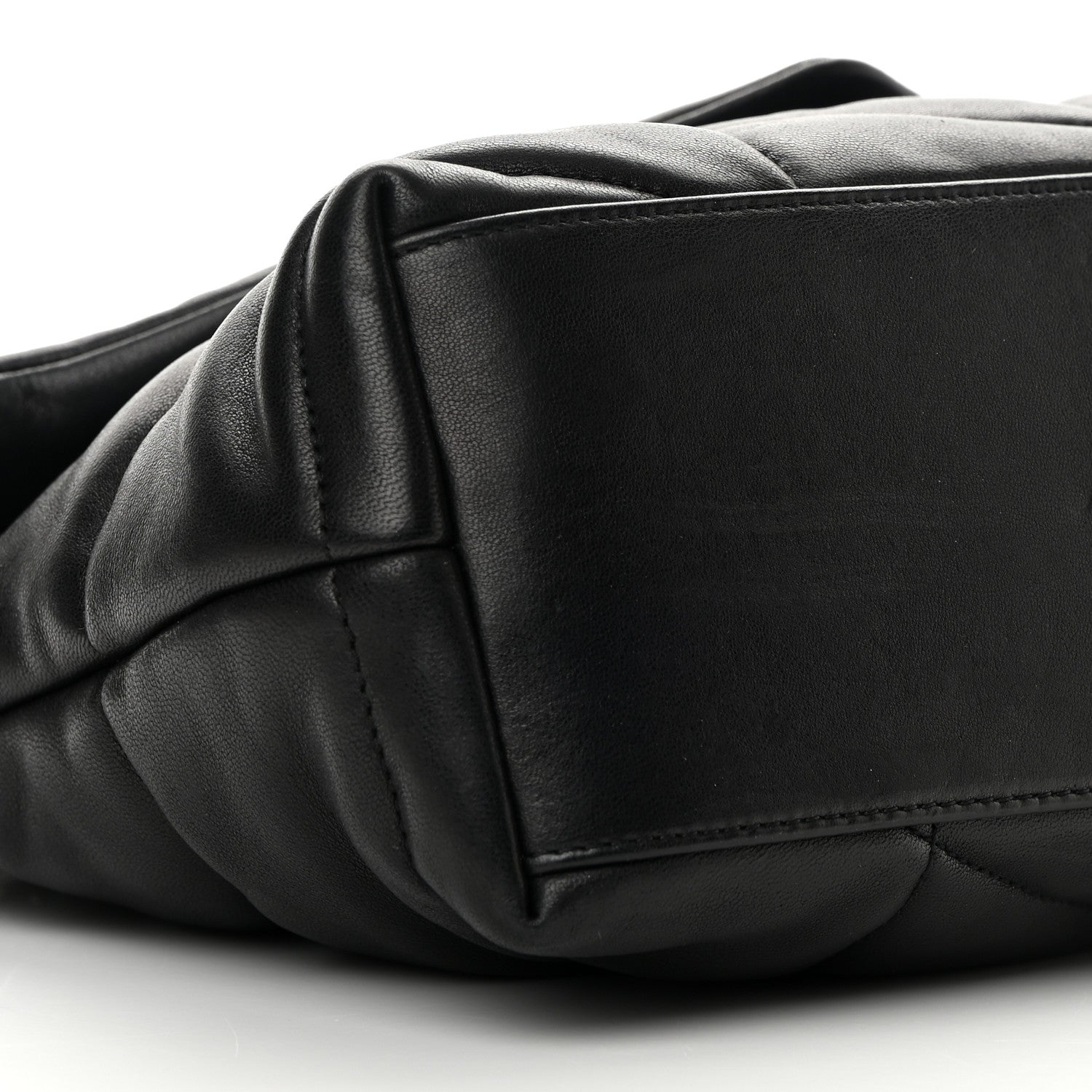 Saint Laurent Lambskin Quilted Small Loulou Puffer Monogram Chain Satchel Black 9 of 14