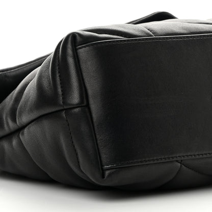 Saint Laurent Lambskin Quilted Small Loulou Puffer Monogram Chain Satchel Black 9 of 14
