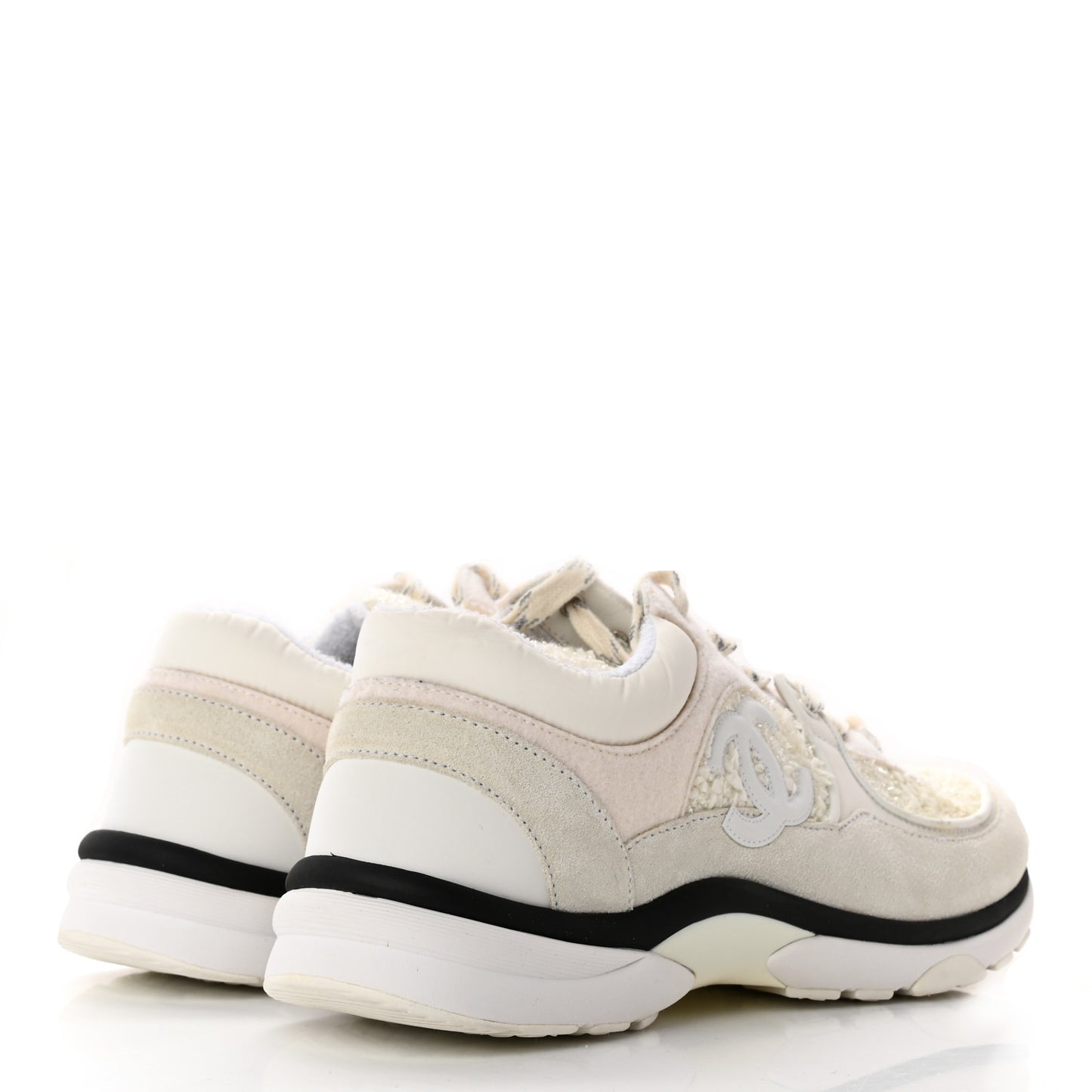 Velour Tweed CC Sneakers 40 White