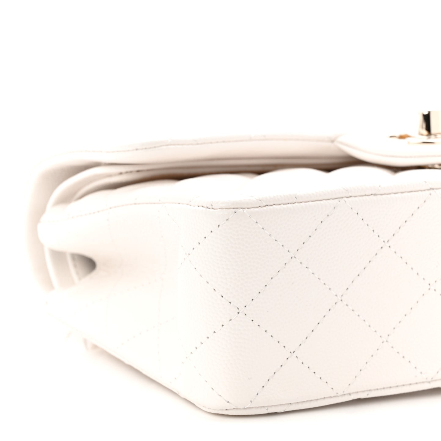 Caviar Quilted Small Double Flap White