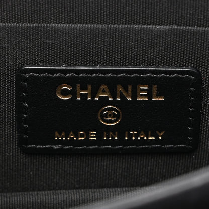 Chanel Calfskin Quilted Mini Maxi Pearls Wallet On Chain WOC Black 7 of 11