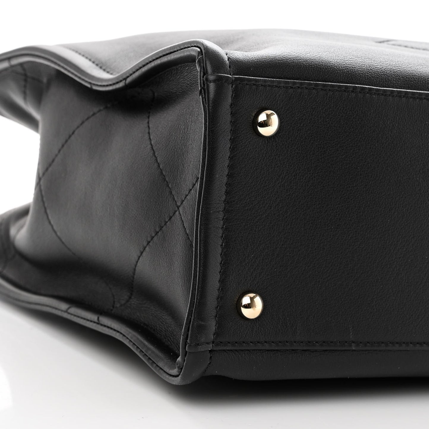 Calfskin CC Zipped Shopping Tote Black