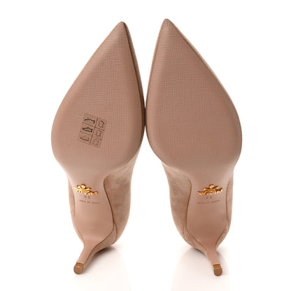 Prada Camoscio 65mm Pumps 36 Biege 5 of 9
