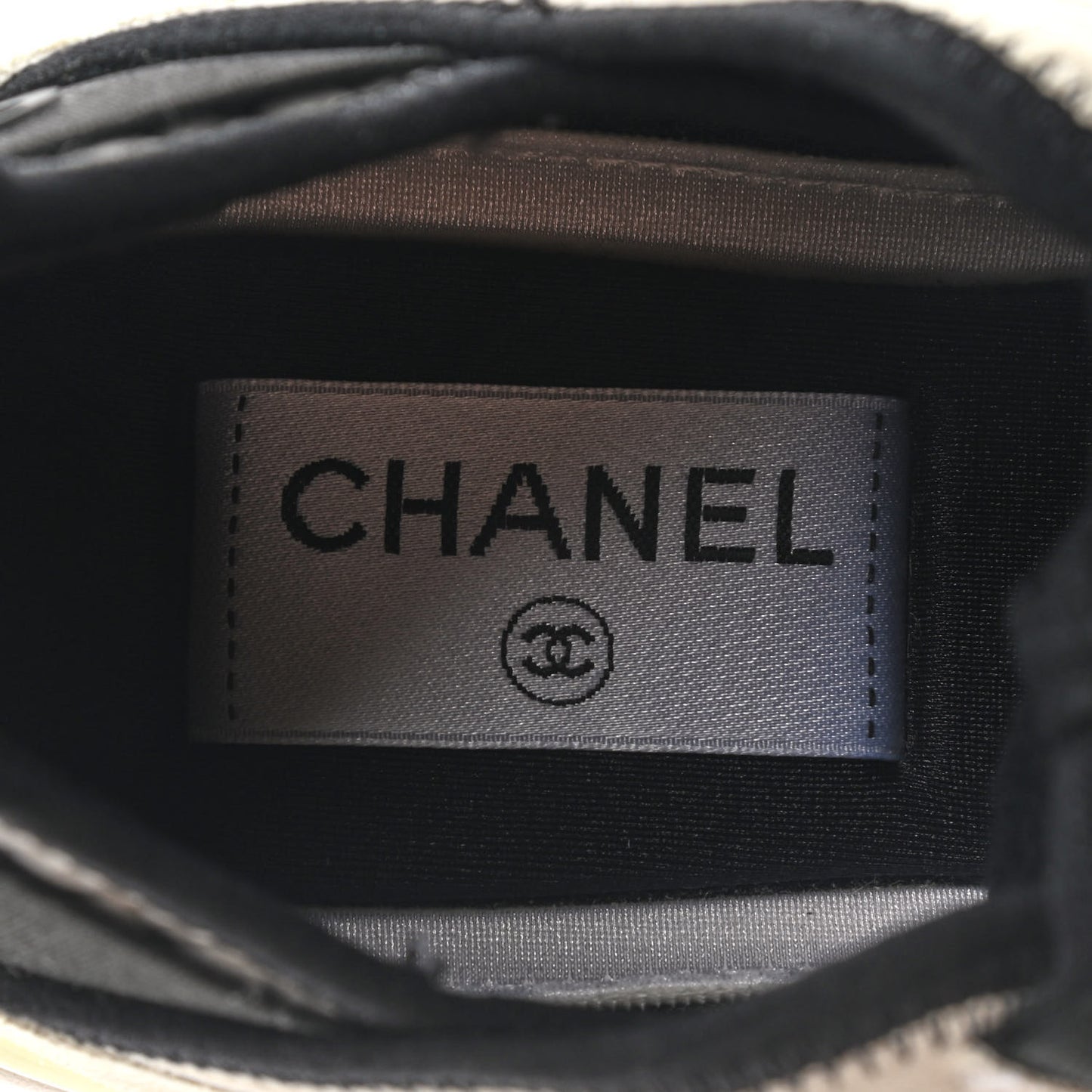 Velvet Calfskin Mixed Fibers CC Sneakers 36 Ivory Black