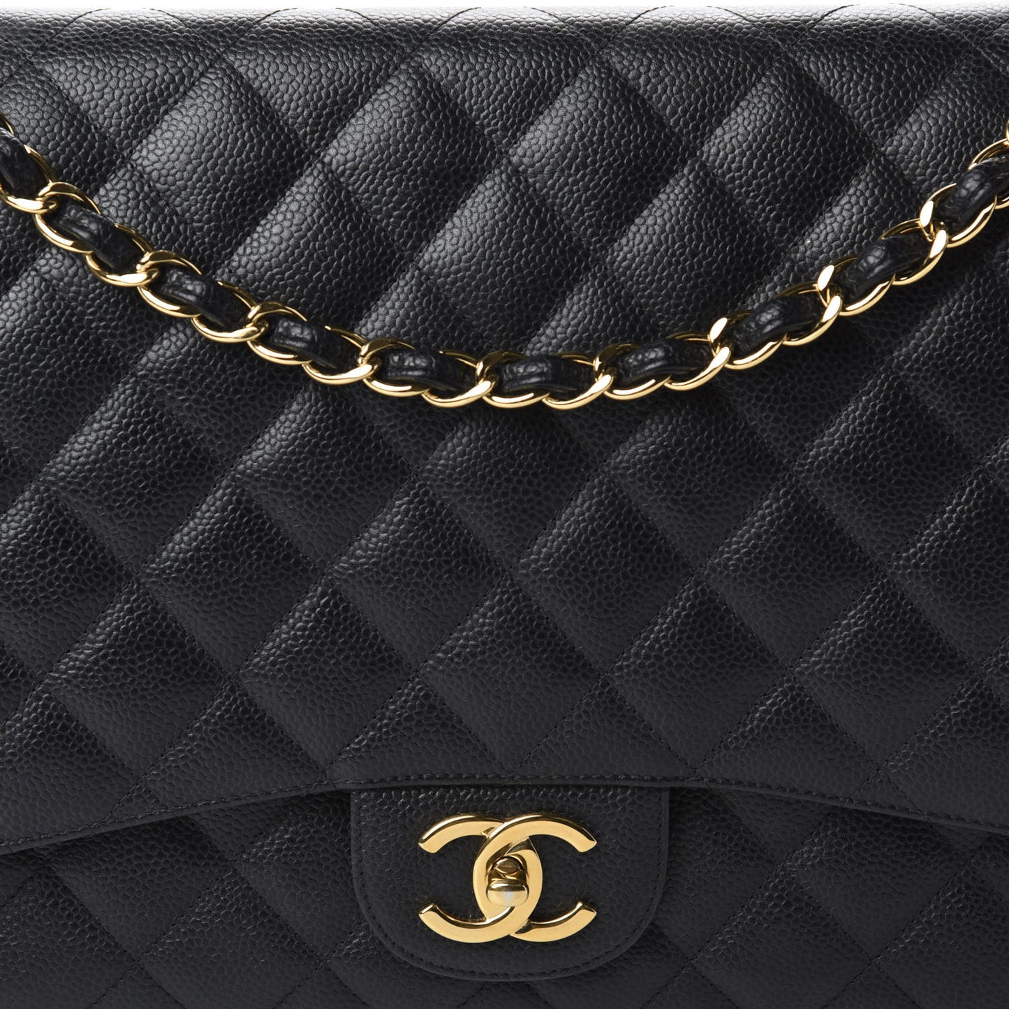 Caviar Quilted Maxi Double Flap Black