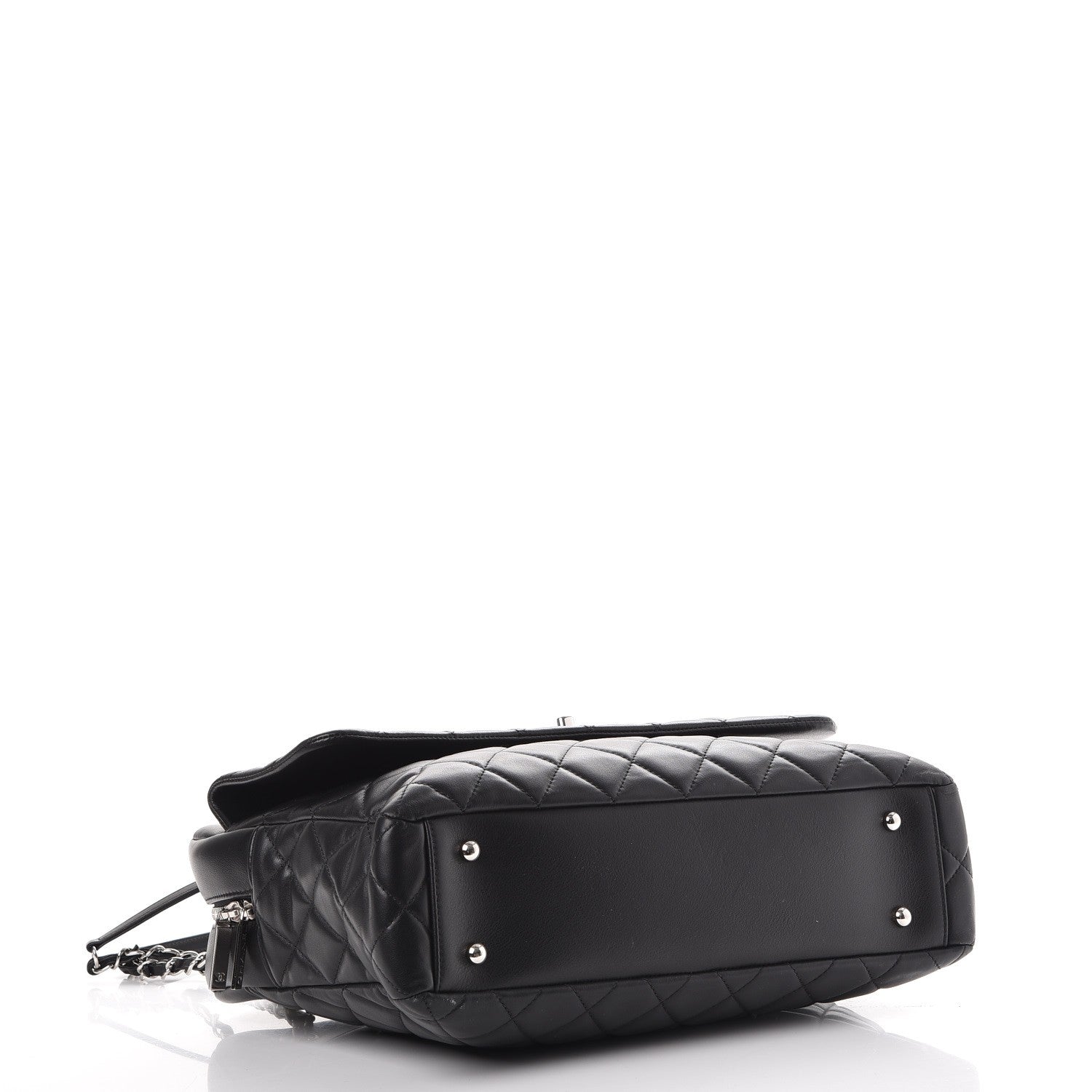 Chanel Lambskin Quilted Bowler Flap Shoulder Bag Black 4 of 8