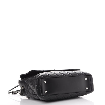 Chanel Lambskin Quilted Bowler Flap Shoulder Bag Black 4 of 8
