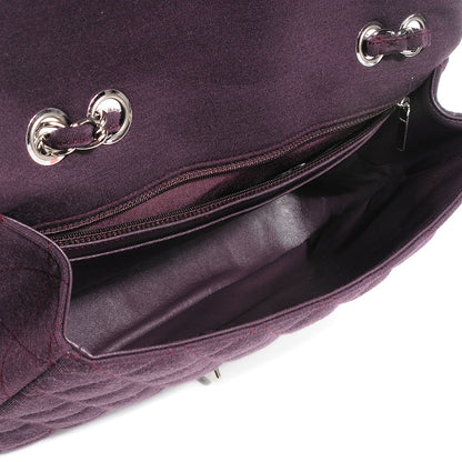 Chanel Jersey Quilted Jumbo Single Flap Purple 5 of 8