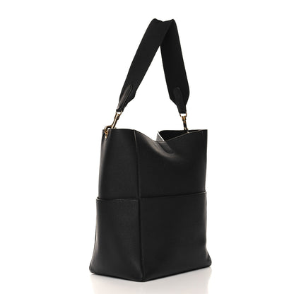 Celine Soft Grained Calfskin Sangle Bucket Bag Black 3 of 11