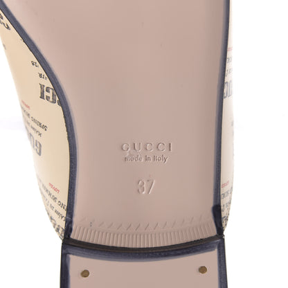 Gucci Calfskin Stamp Print Womens Princetown Slippers 37 Soy Black 6 of 9